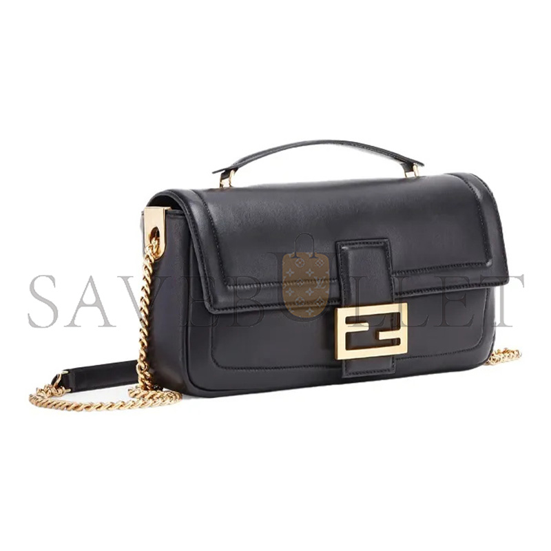 FENDI NAPPA APOLO CHAIN BAGUETTE BLACK 8BR783ACNXF15ZW (27*13*6cm)